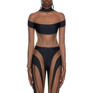 Mugler black illusion bodysuit